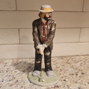 Vintage Emmett Kelly Jr. Collection Golfer Hobo Clown Figurine